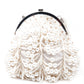 Rajwada Women White Pearl Studded Bridal Clutch Bag