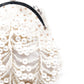 Rajwada Women White Pearl Studded Bridal Clutch Bag