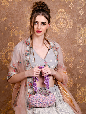 Rajwada Women Purple Embellished Potli Bag