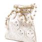 Rajwada Women Apricot Embroidered Potli Bag