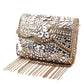 Rajwada Women Antique Looking Gold Color Metal Clutch