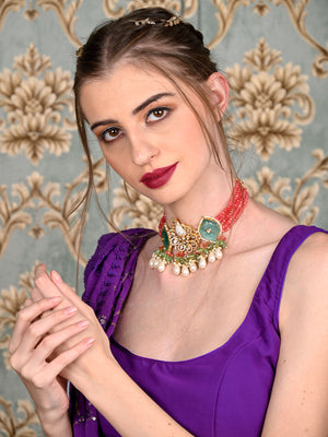 Rajwada Women Multicolored Choker Set