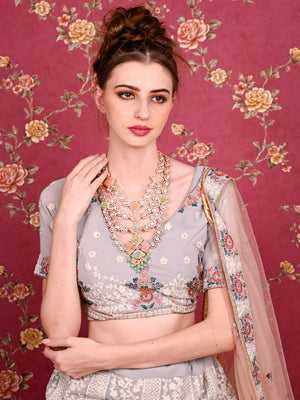 Rajwada Women Layered Bridal Long Rani Haar Necklace Set