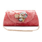 Rajwada Women Mauve Velvet Bridal Clutch Bag