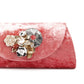 Rajwada Women Mauve Velvet Bridal Clutch Bag