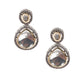 Rajwada Women Silver And Peach Choker Necklace And Drop Earring Set