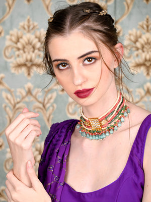 Rajwada Women Multicolored Statement Choker Set