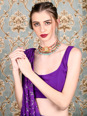 Rajwada Women Multicolored Statement Choker Set