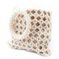 Rajwada Women White Pearl Woven Solid Clutch Bag