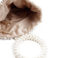 Rajwada Women White Pearl Woven Solid Clutch Bag