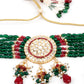 Rajwada Women Green And Purple Beaded Choker Necklace Set