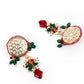 Rajwada Women Green And Purple Beaded Choker Necklace Set