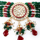 Rajwada Women Green And Purple Beaded Choker Necklace Set