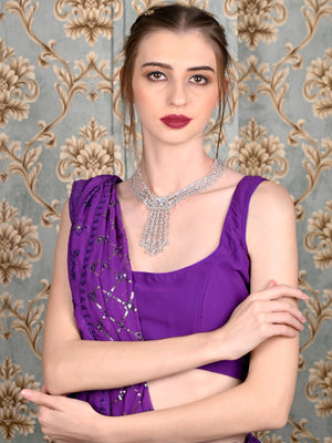 Rajwada Women Faux White Stones Studded Necklace Set