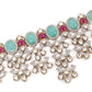 Attractive Sea Green and Pink Choker Necklace Set - Rajwada