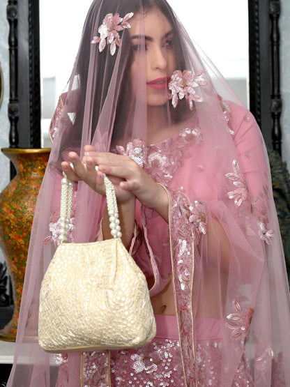 Rajwada Women Awe-Worthy Off White Batua