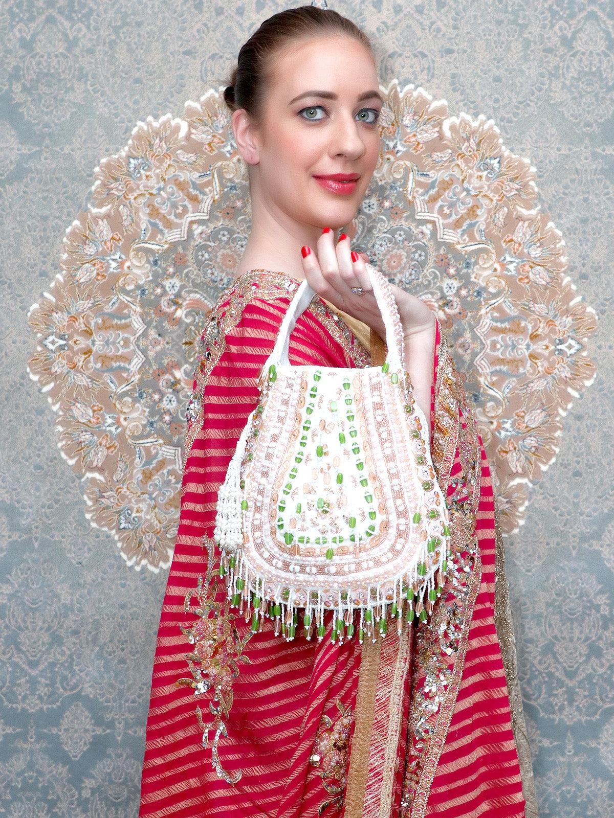 AWE-WORTHY HEAVILY EMBELLISHED POTLI BAG - Odette