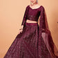 Rajwada Women Maroon Designer Semi Stitched Lehenga With Unstitched Blouse