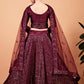 Rajwada Women Maroon Designer Semi Stitched Lehenga With Unstitched Blouse