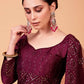 Rajwada Women Maroon Designer Semi Stitched Lehenga With Unstitched Blouse