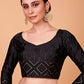 Rajwada Women Fashionable Black Embroidered Semi Stitched Lehenga With Unstitched Blouse
