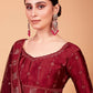 Rajwada Women Modish Red Silk Blend Semi Stitched Lehenga With Unstitched Blouse