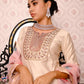 Baby Pink And Silver Studded Stunning Jewellery Set - Rajwada
