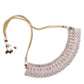 Baby Pink And Silver Studded Stunning Jewellery Set - Rajwada