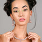 Baby pink elegant and royal statement necklace set - Rajwada