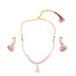 Baby pink elegant and royal statement necklace set - Rajwada