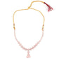 Baby pink elegant and royal statement necklace set - Rajwada