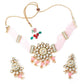Baby Pink Kundan Multi-Strand Beaded Necklace Set - Rajwada