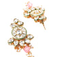 Baby Pink Kundan Multi-Strand Beaded Necklace Set - Rajwada