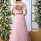 Baby Pink Sequins Georgette Lehenga Set - Rajwada