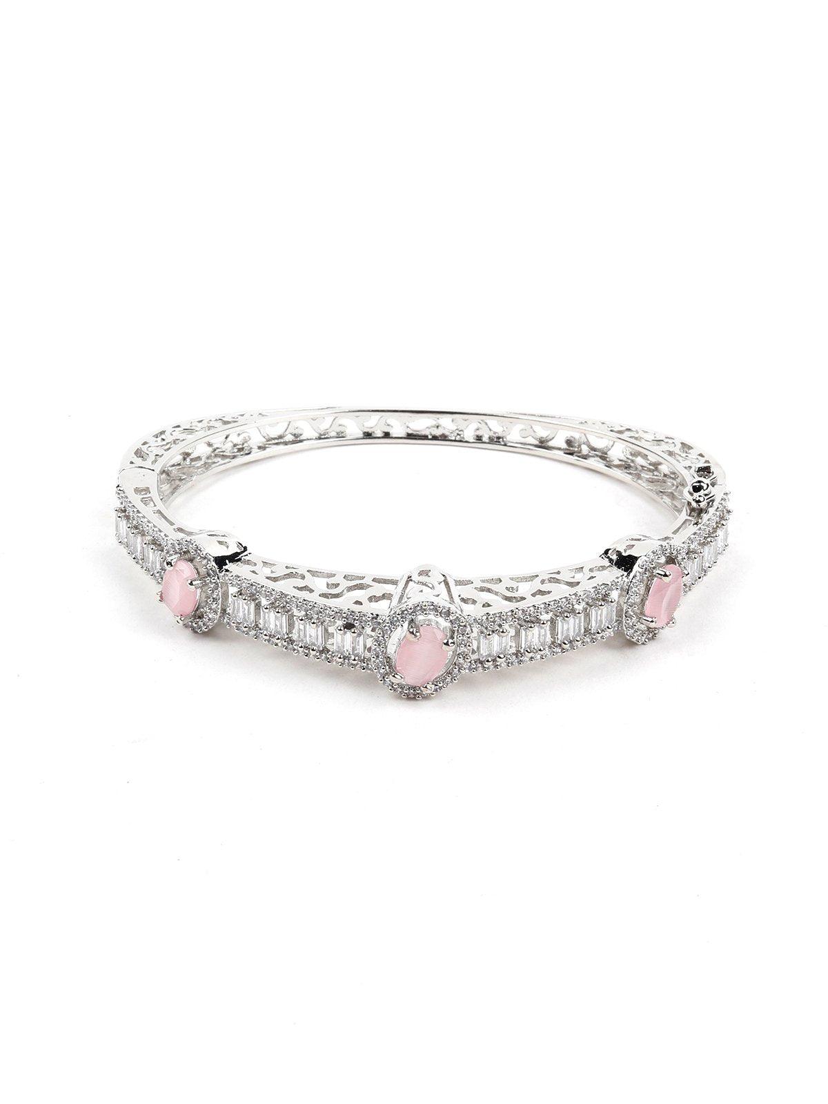 Baby Pink Studded Crystal Bracelet - Rajwada