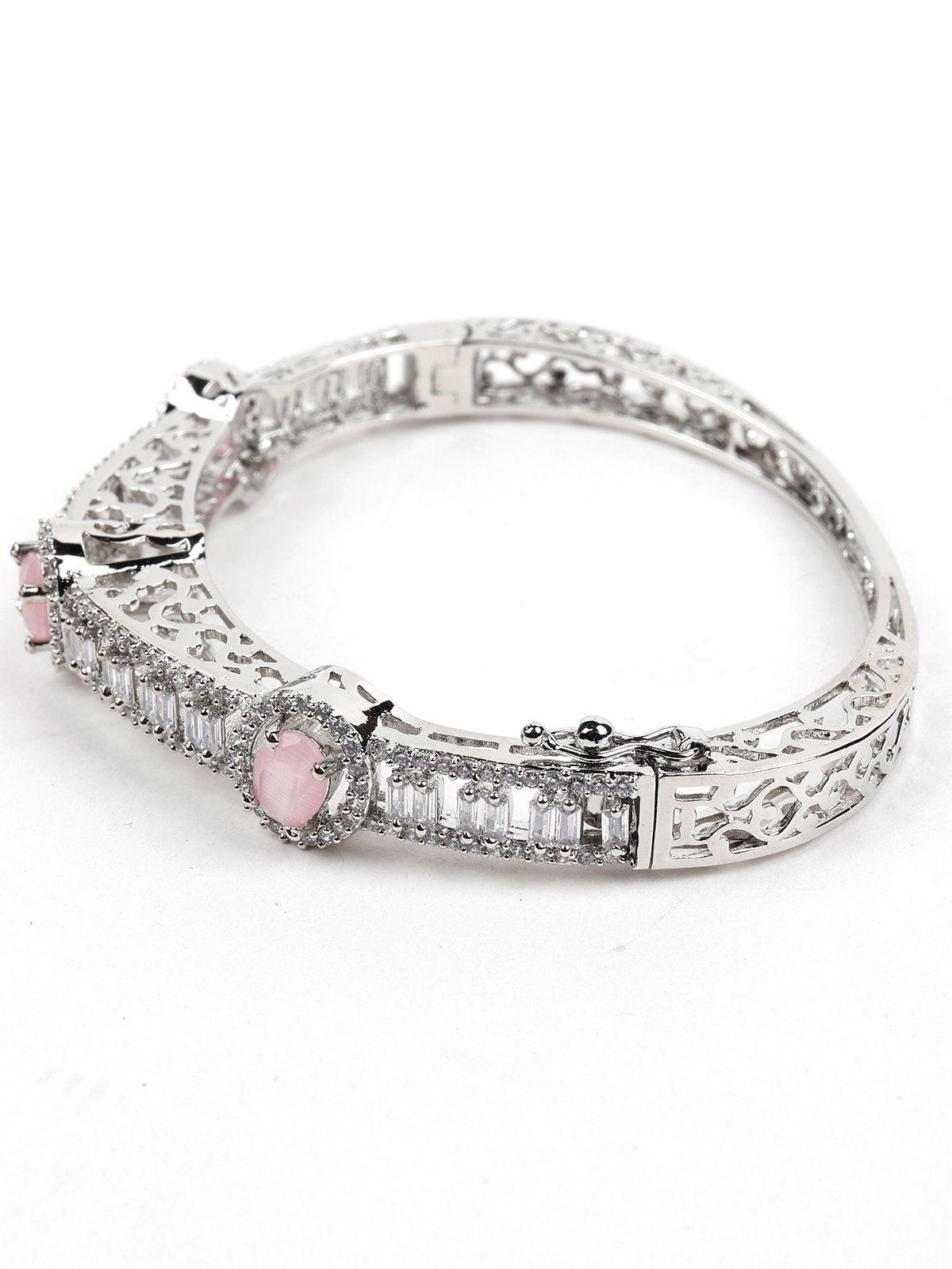 Baby Pink Studded Crystal Bracelet - Rajwada