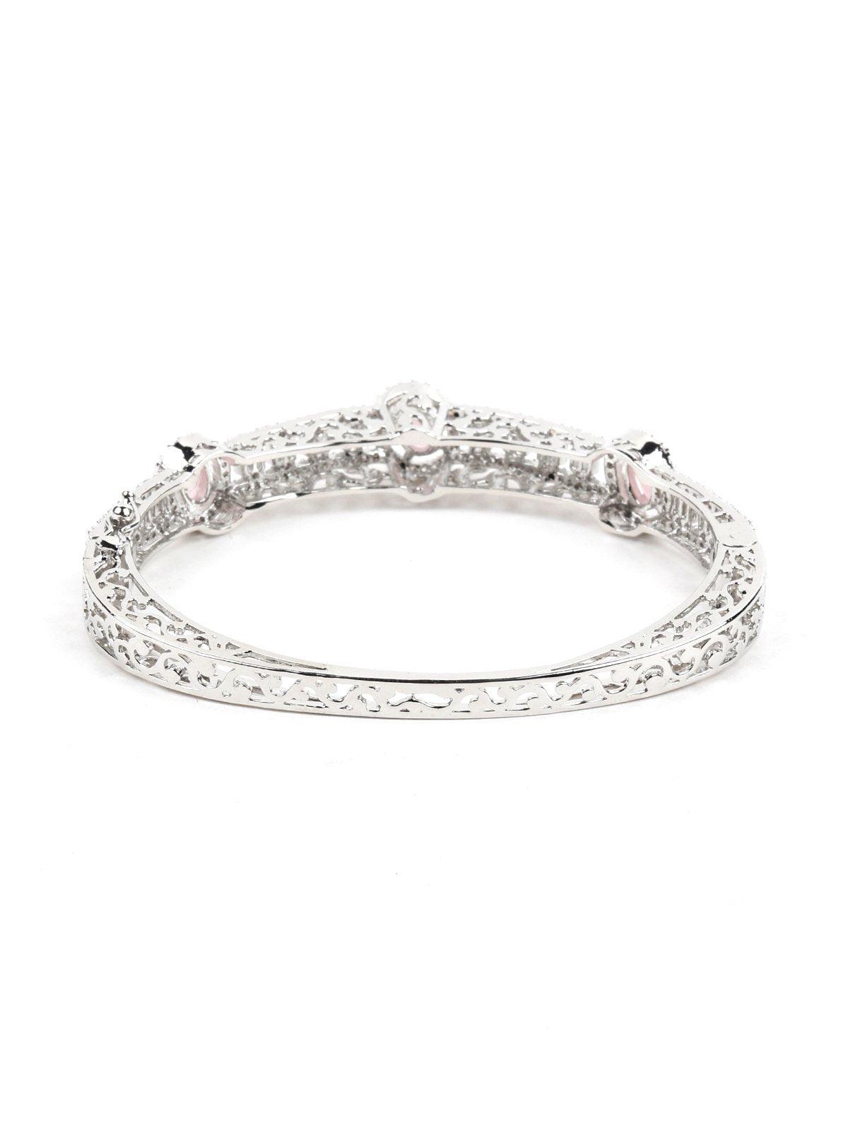 Baby Pink Studded Crystal Bracelet - Rajwada