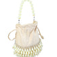 Rajwada Beige Suede Beads Potli For Women