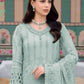 Rajwada Sky Blue Georgette Embroidered Semi-Stitched Kurta Set For Women