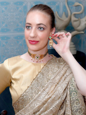 Beautiful Gold Choker Set for Women - Rajwada