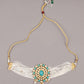 Beautiful Green Stones Kundan Choker Set - Rajwada