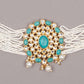Beautiful Green Stones Kundan Choker Set - Rajwada