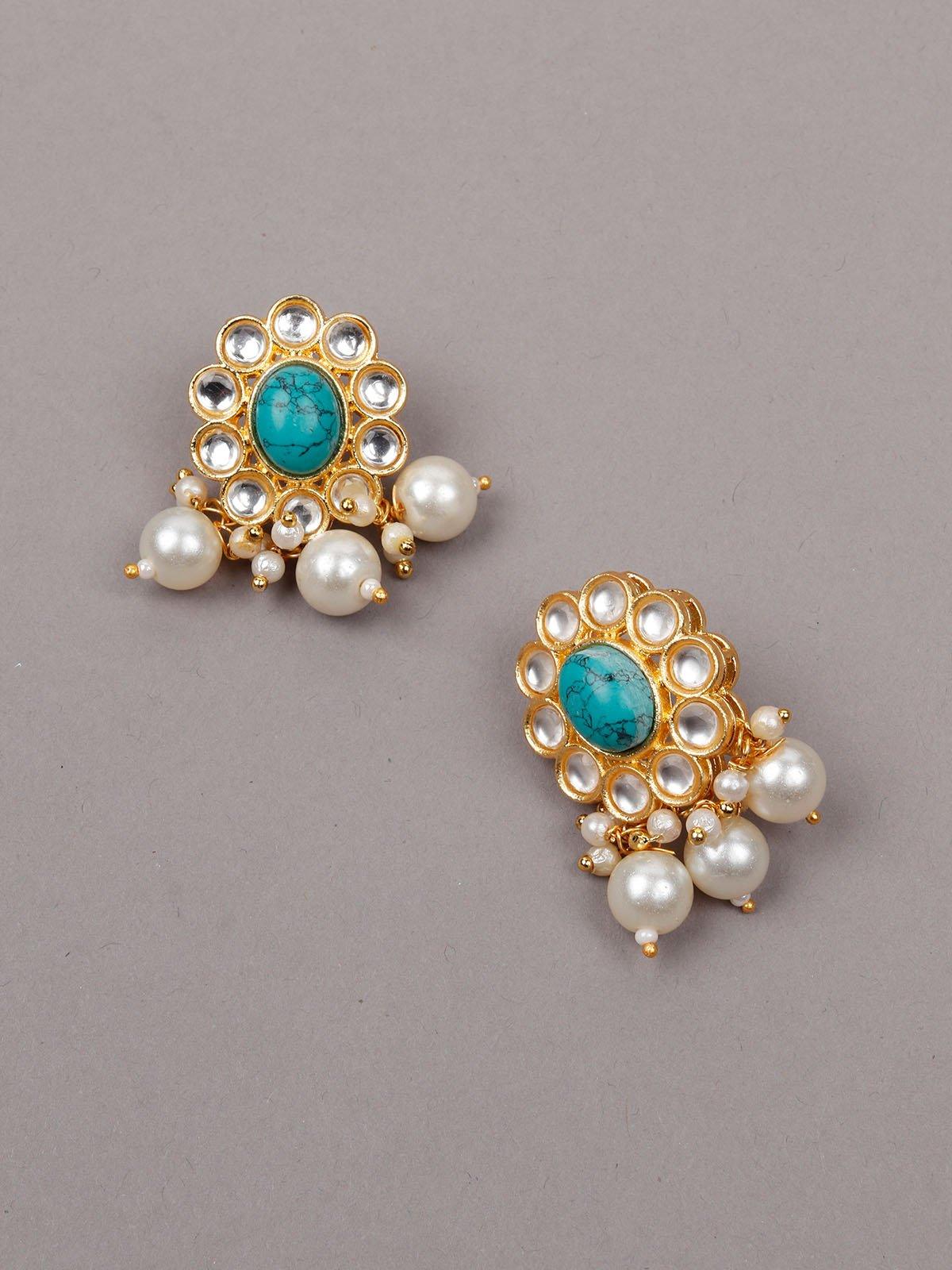 Beautiful Green Stones Kundan Choker Set - Rajwada