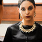 Beautiful Kundan and Grey Mani Necklace Set! - Rajwada