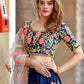 Beautiful Navy Blue Silk Lehenga Choli Set - Rajwada