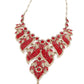 Beautiful Red And Golden Stone Necklace Set - Rajwada
