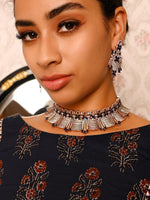 Beautiful rose gold sapphire jewellery set - Rajwada