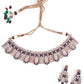 Beautiful rose gold sapphire jewellery set - Rajwada