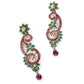 Beautifully Made Purple And Green Stone Set - Rajwada