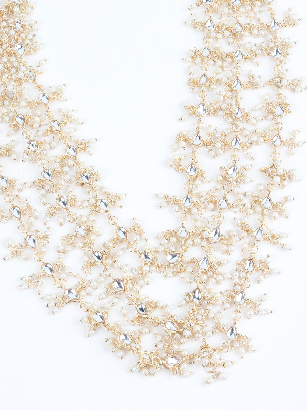 Beautifying Multilayered Pearl Necklace Set - Rajwada